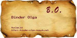 Binder Olga névjegykártya